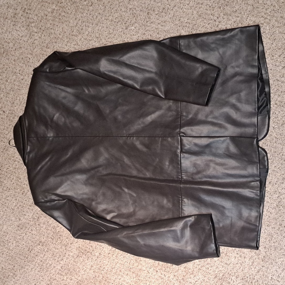 NWT Zara brown faux leather (polyester) XXL coat, $228.00 - Picture 2 of 4